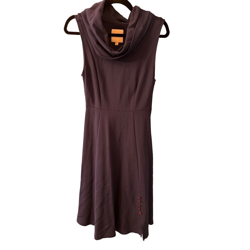 ModCloth Sleeveless Cowl Neck Dress With Side Buttons Size S Womens Polyester/Ra